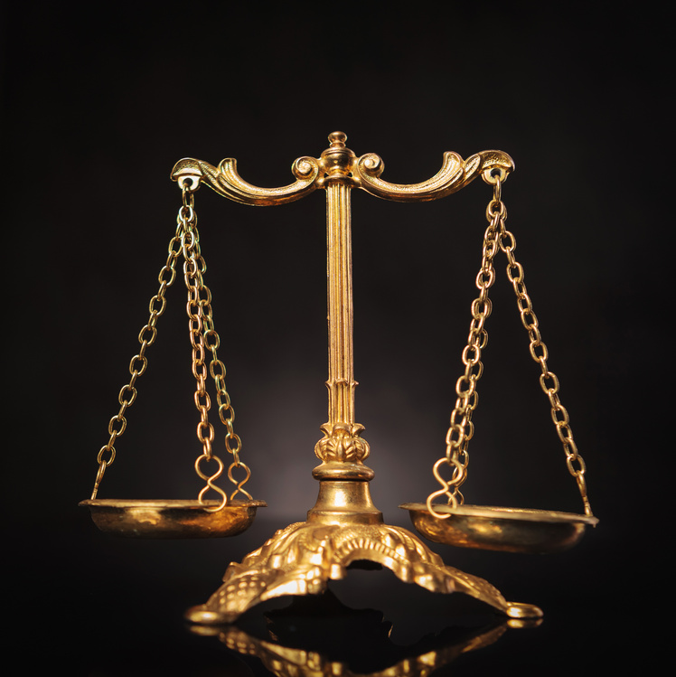 Symbol of justice, law scales